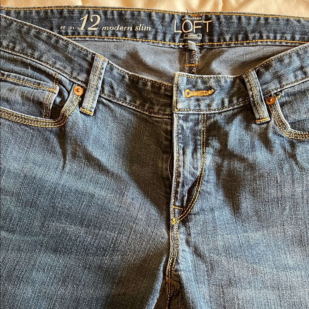 LOFT Modern Slim straight leg Jeans - Classic Blue